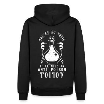 Anti Gifttrank Sarkastische Gothic Hexe - Männer Premium Bio Hoodie - Schwarz - Hinten - Nico (187cm)