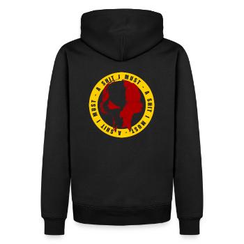 Outlaw - Men’s Premium Organic Hoodie - black - Back - Nico (187cm)