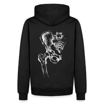 Skelett on the back - Männer Premium Bio Hoodie - Schwarz - Hinten - Nico (187cm)