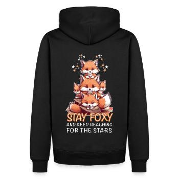 Les renards mignons restent renards - Sweat à capuche Premium bio Homme - noir - Dos - Nico (187cm)