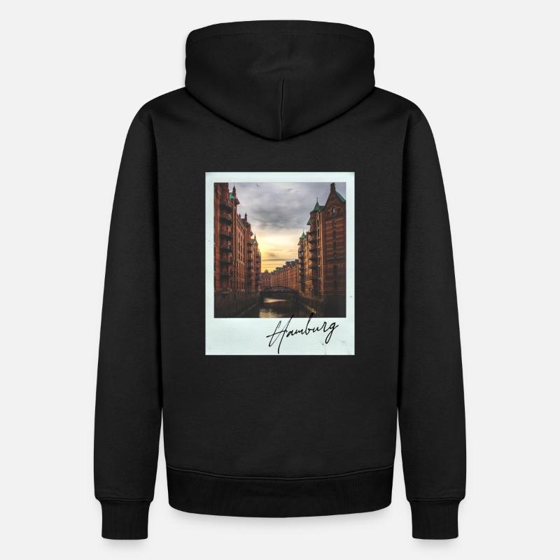 Hambourg Speicherstadt - Sweat à capuche Premium bio Homme - noir