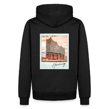 Hamburg Elbphilharmonie - Männer Premium Bio Hoodie - Schwarz - Hinten - Nico (187cm)
