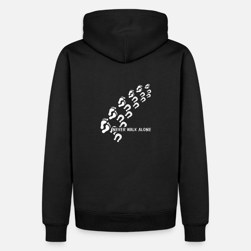 never walk alone pferd - Männer Premium Bio Hoodie - Schwarz