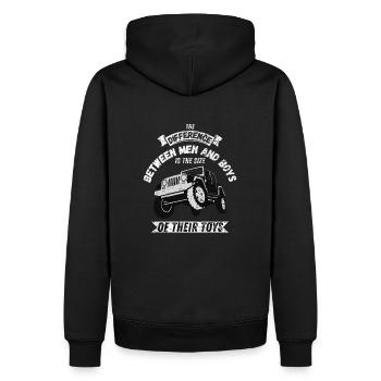 dicton amusant pour les amateurs de grosses voitures - Sweat à capuche Premium bio Homme - noir - Dos - Nico (187cm)