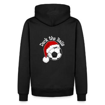 Fußballfans Weihnachtsdesign Weihnachtstrikots - Männer Premium Bio Hoodie - Schwarz - Hinten - Nico (187cm)