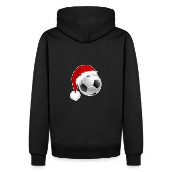 Fußballer Weihnachtsdesign Fußball Weihnachtsmütze - Männer Premium Bio Hoodie - Schwarz - Hinten - Nico (187cm)