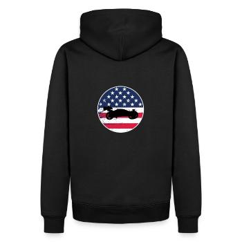 RC Buggy Racer Modellautos Hobby USA Flagge USA - Männer Premium Bio Hoodie - Schwarz - Hinten - Nico (187cm)