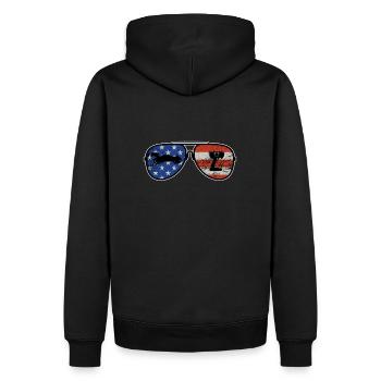 RC Buggy Amerikanische Flagge Sonnenbrille Modellauto - Männer Premium Bio Hoodie - Schwarz - Hinten - Nico (187cm)