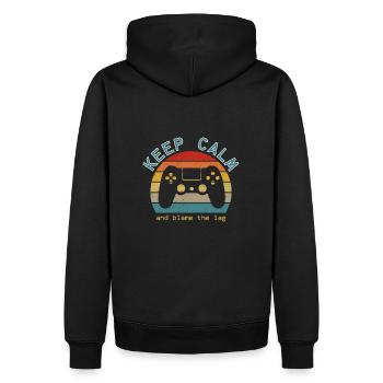 Gamer shirt - Keep Calm Blame it on the Lag - Game - Men’s Premium Organic Hoodie - black - Back - Nico (187cm)