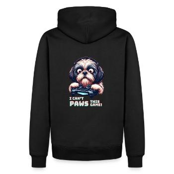 Design cool pour le Shih Tzu et les jeux vidéo - Sweat à capuche Premium bio Homme - noir - Dos - Nico (187cm)