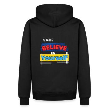 Croyez toujours en vous - Sweat à capuche Premium bio Homme - noir - Dos - Nico (187cm)