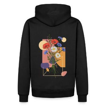 Ein Strauß Wildblumen - Männer Premium Bio Hoodie - Schwarz - Hinten - Nico (187cm)