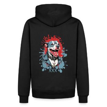 Race de chien Pitbulls - Sweat à capuche Premium bio Homme - noir - Dos - Nico (187cm)