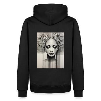 WomanUP - Männer Premium Bio Hoodie - Schwarz - Hinten - Nico (187cm)