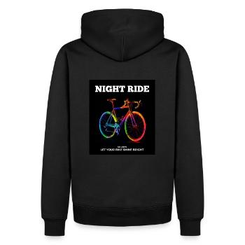 Neon Rennrad "Night ride" Art Fahrrad Radsport - Männer Premium Bio Hoodie - Schwarz - Hinten - Nico (187cm)