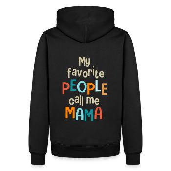 Meine Lieblingsmenschen nennen mich Mama Mama - Männer Premium Bio Hoodie - Schwarz - Hinten - Nico (187cm)