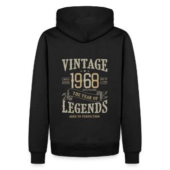 1968 vintage anniversaire vintage 1968 - Sweat à capuche Premium bio Homme - noir - Dos - Nico (187cm)