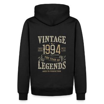 1994 vintage 1994 anniversaire - Sweat à capuche Premium bio Homme - noir - Dos - Nico (187cm)