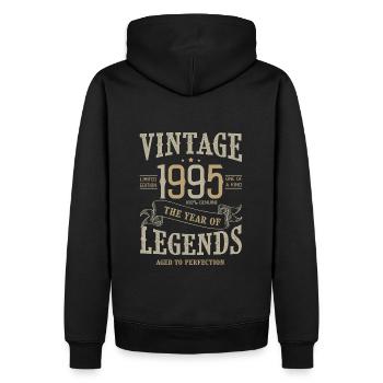 1995 vintage 1995 anniversaire - Sweat à capuche Premium bio Homme - noir - Dos - Nico (187cm)