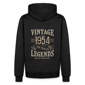 1954 Jahrgang 1954 Jubiläum - Männer Premium Bio Hoodie - Schwarz - Hinten - Nico (187cm)