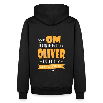Oliver Gåva humor förnamn oliver - Sweat à capuche Premium bio Homme - noir - Dos - Nico (187cm)