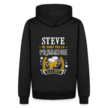 Steve bière Steve cadeau steve fêtes - Sweat à capuche Premium bio Homme - noir - Dos - Nico (187cm)
