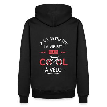 retraite la vie est plus cool à vélo cadeau Vélo - Sweat à capuche Premium bio Homme - noir - Dos - Nico (187cm)