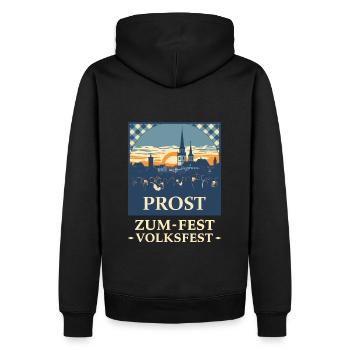 Bayrische Volksfest - Männer Premium Bio Hoodie - Schwarz - Hinten - Nico (187cm)