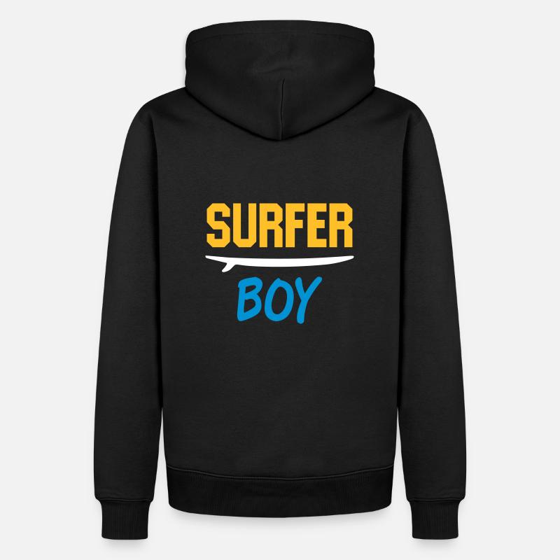 Surfer boy (planche de surf) - Sweat à capuche Premium bio Homme - noir