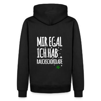 Rauchschokolade - Männer Premium Bio Hoodie - Schwarz - Hinten - Nico (187cm)