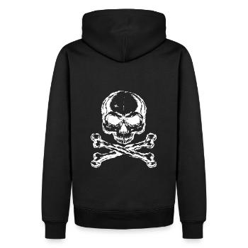 Skull and bones - Männer Premium Bio Hoodie - Schwarz - Hinten - Nico (187cm)