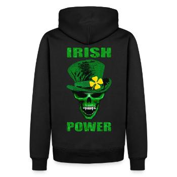 irish skull - Sweat à capuche Premium bio Homme - noir - Dos - Nico (187cm)