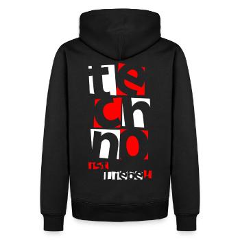 Techno - Techno music - techno c’est l’amour ( blanc ) - Sweat à capuche Premium bio Homme - noir - Dos - Nico (187cm)