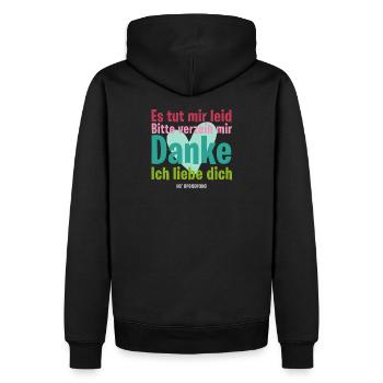 HO OPONOPONO - Männer Premium Bio Hoodie - Schwarz - Hinten - Nico (187cm)