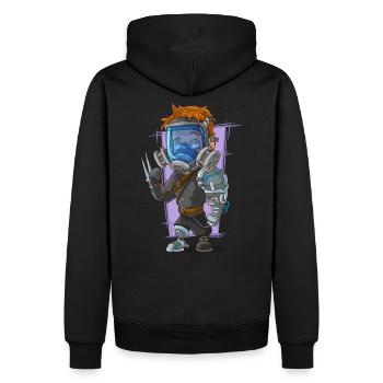 Cyborg Covid - Sweat à capuche Premium bio Homme - noir - Dos - Nico (187cm)