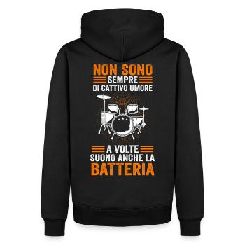 Schlagzeug Drumsticks Trommeln Drummer Musiker - Männer Premium Bio Hoodie - Schwarz - Hinten - Nico (187cm)
