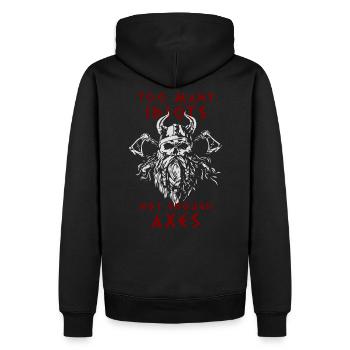 ZU VIELE IDIOTEN - NICHT GENUG ÄXTE - Wikinger - Männer Premium Bio Hoodie - Schwarz - Hinten - Nico (187cm)