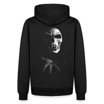 gruseliger Totenkopf - Männer Premium Bio Hoodie - Schwarz - Hinten - Nico (187cm)