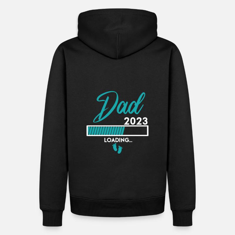 DAD 2023 loading... - Männer Premium Bio Hoodie - Schwarz