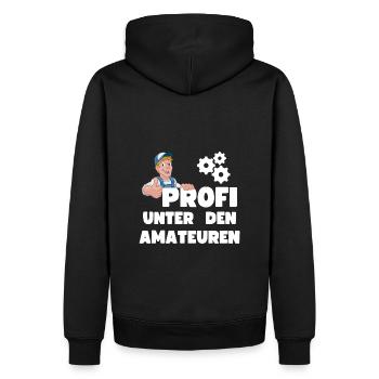 Profi Amateur KFZ Mechaniker Hobby Lustig - Männer Premium Bio Hoodie - Schwarz - Hinten - Nico (187cm)