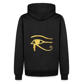 Oeil d’Horus Protection Puissance Symbole Egypte Udjat - Sweat à capuche Premium bio Homme - noir - Dos - Nico (187cm)