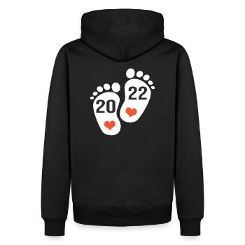 naissance 2022 futur papa future maman bébé - Sweat à capuche Premium bio Homme - noir - Dos - Nico (187cm)