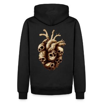 Heart of Skulls - Sweat à capuche Premium bio Homme - noir - Dos - Nico (187cm)
