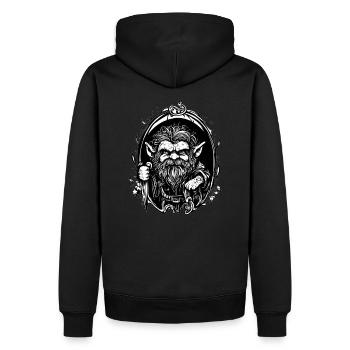 The Gnome - Men’s Premium Organic Hoodie - black - Back - Nico (187cm)