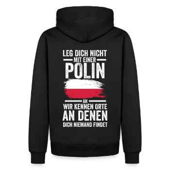 Polska Polen Polin Polnisches - Männer Premium Bio Hoodie - Schwarz - Hinten - Nico (187cm)