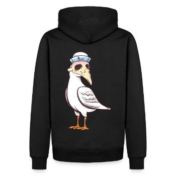 maritim Möwe Möwen Halloween Seefahrt - Männer Premium Bio Hoodie - Schwarz - Hinten - Nico (187cm)