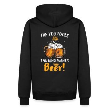 Bier-Zapft ihr Narren der König will Bier - Männer Premium Bio Hoodie - Schwarz - Hinten - Nico (187cm)