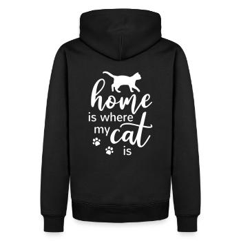 Cat Funny Home est un support pour chat amoureux des chats - Sweat à capuche Premium bio Homme - noir - Dos - Nico (187cm)
