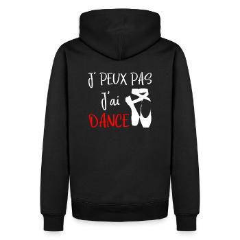 j'peux pas j'ai dance cadeau humour danse - Sweat à capuche Premium bio Homme - noir - Dos - Nico (187cm)