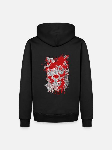 Splatter Skull Bloody - Men’s Premium Organic Hoodie - black